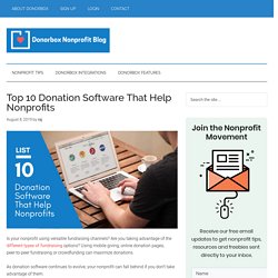 Top 10 Donation Software That Help Nonprofits - Online Donation Tools