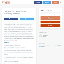 Donation For Online Movies Streaming Websites