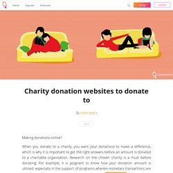 Charity donation websites to donate to - Ishan Arora