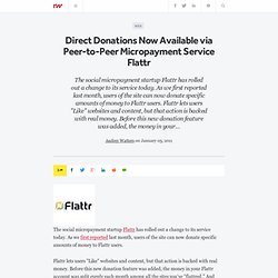Direct Donations Now Available via Peer-to-Peer Micropayment Service Flattr