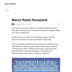 Marco Reato Donazioni. Le persone al centro del suo Mondo, e…