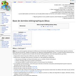 Base de données bibliographiques Bibus - Bibus