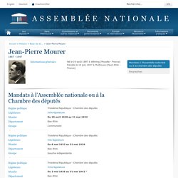 Jean-Pierre Mourer - Base de données des députés français depuis 1789
