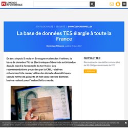 La base de données TES élargie à toute la France