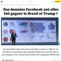 Nos données Facebook ont-elles fait gagner le Brexit et Trump ?