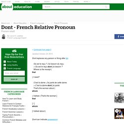 Dont - French Relative Pronoun