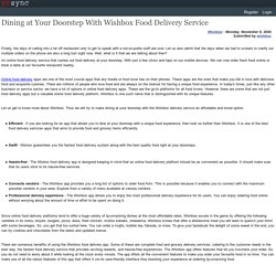 Dining at Your Doorstep With Wishbox Food Delivery Service