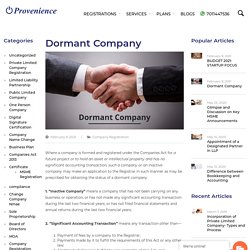 Dormant Company - Provenience