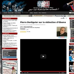 Pierre Dortiguier sur la réélection d'Obama