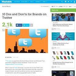 10 Dos and Don'ts for Brands on Twitter