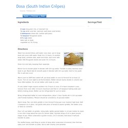 Dosa (South Indian Crêpes)