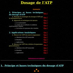 Dosage de l'ATP