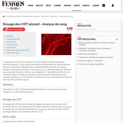 Dosage des CDT (alcool) - Analyse de sang