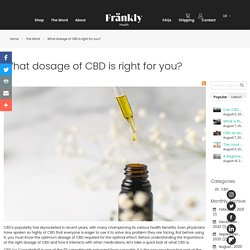 What dosage of CBD is right for you? - The Wörd