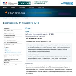 Ecole du dossier « L'armistice du 11 novembre 1918 » - Pour mémoire - CNDP
