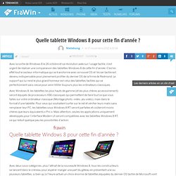 Dossier de comparaison des tablettes Windows 8