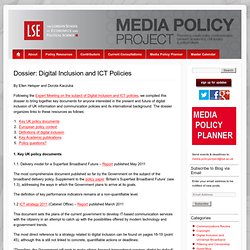 LSE Media Policy Project. Digital Inclusion and ICT Policies