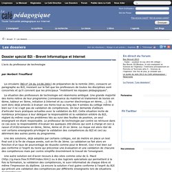 Dossier spécial B2i - Brevet Informatique et Internet