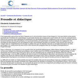 Franc-parler - Dossier : Prosodie et didactique
