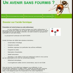 Dossier sur l'acide formique