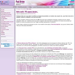 TPE, exposés, dossiers... - Cité scolaire Paul Arène à Sisteron