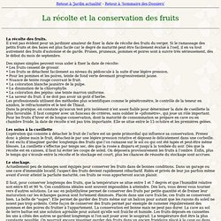 Dossiers - Récolte et conservation des fruits