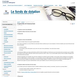 Fonds Dotation - Capacités et ressources