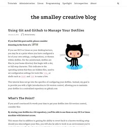 Using Git and Github to Manage Your Dotfiles