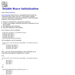 Double Brace Initialization