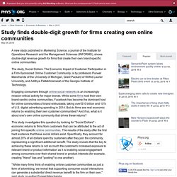 Study finds double-digit growth for firms creating own online communities