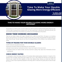 Time To Make Your Double Glazing More Energy-Efficient