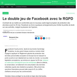 Le double jeu de Facebook avec le RGPD