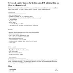 Crypto Doubler Script for Bitcoin and 45 other altcoins (Instant Download)