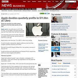 Apple doubles quarterly profits to $11.6bn (£7.2bn)