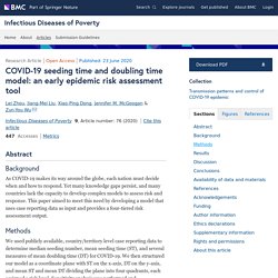 INFECTIOUS DISEASES OF POVERTY 23/06/20 COVID-19 seeding time and doubling time model: an early epidemic risk assessment tool