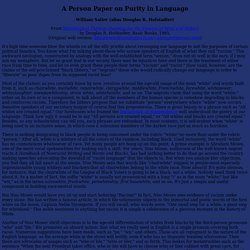 Douglas Hofstadter - Person Paper on Purity in Language