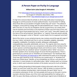 Douglas Hofstadter - Person Paper on Purity in Language - Vimperator