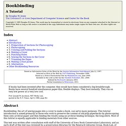 Douglas W. Jones on Bookbinding