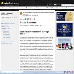 Douglass C. North - Prize Lecture: Economic Performance through Time