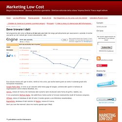 Dove trovare i dati - Marketing Low Cost
