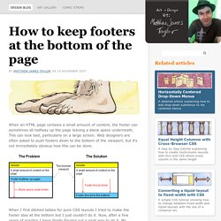 How to keep footers at the bottom of the page