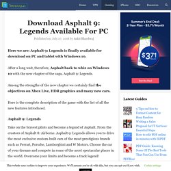 Download Asphalt 9: Legends Available For PC