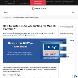 Download BUSY 18 Software for Mac/MacBook – But How?