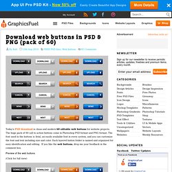 Download web buttons in PSD & PNG (pack of 60)