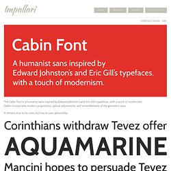 Download Cabin Font. Impallari.com
