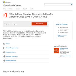 Download details: Office Add-in: Creative Commons Add-in for Mic