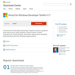 Download Kinect for Windows Developer Toolkit from Official Microsoft Download Center