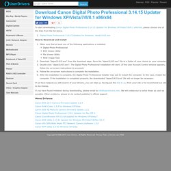 Download Canon Digital Photo Professional 3.14.15 Updater for Windows XP/Vista/7/8/8.1 x86/x64