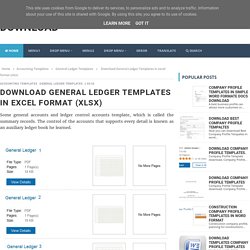 Download General Ledger Templates in excel format (xlsx) - Free Templates Download