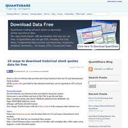 10 ways to download historical stock quotes data for free